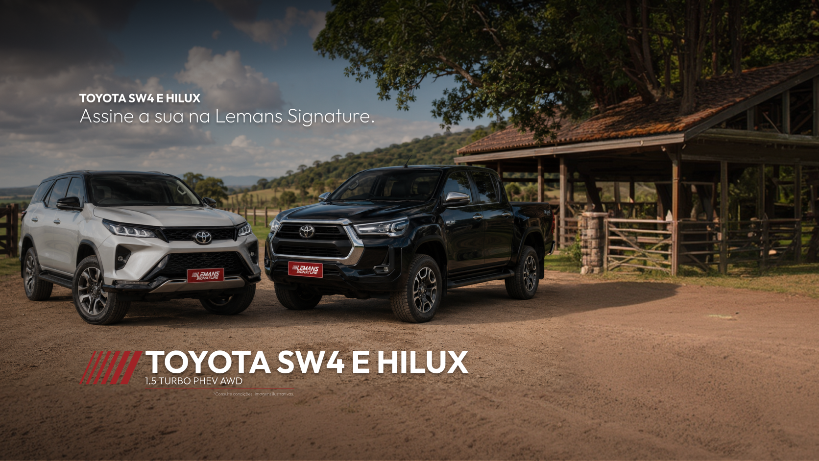 Toyota SW4 e Hilux, locação premium Le Mans Signature