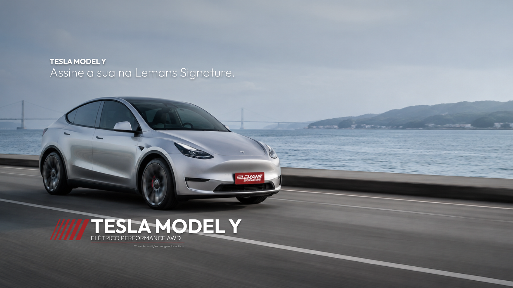 Tesla Model Y, locação premium Le Mans Signature