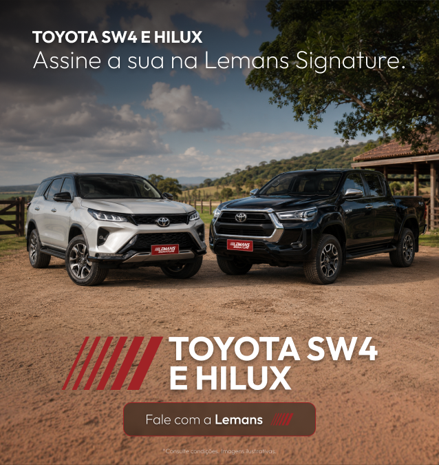 Toyota SW4 e Hilux, locação premium Le Mans Signature